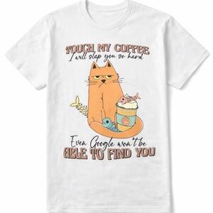 Handmade💋 Womans iced coffee tee shirt “ Touch my coffee -funny